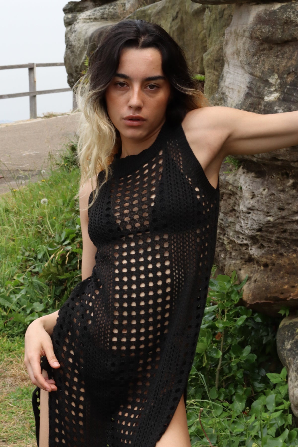 Madras Black Swimsuit Cover-Up Dress