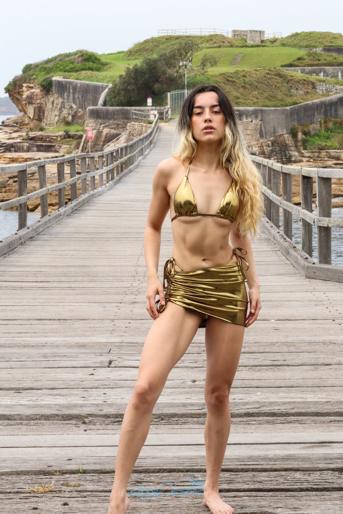 Six Senses Three Piece Swimwear in Gold