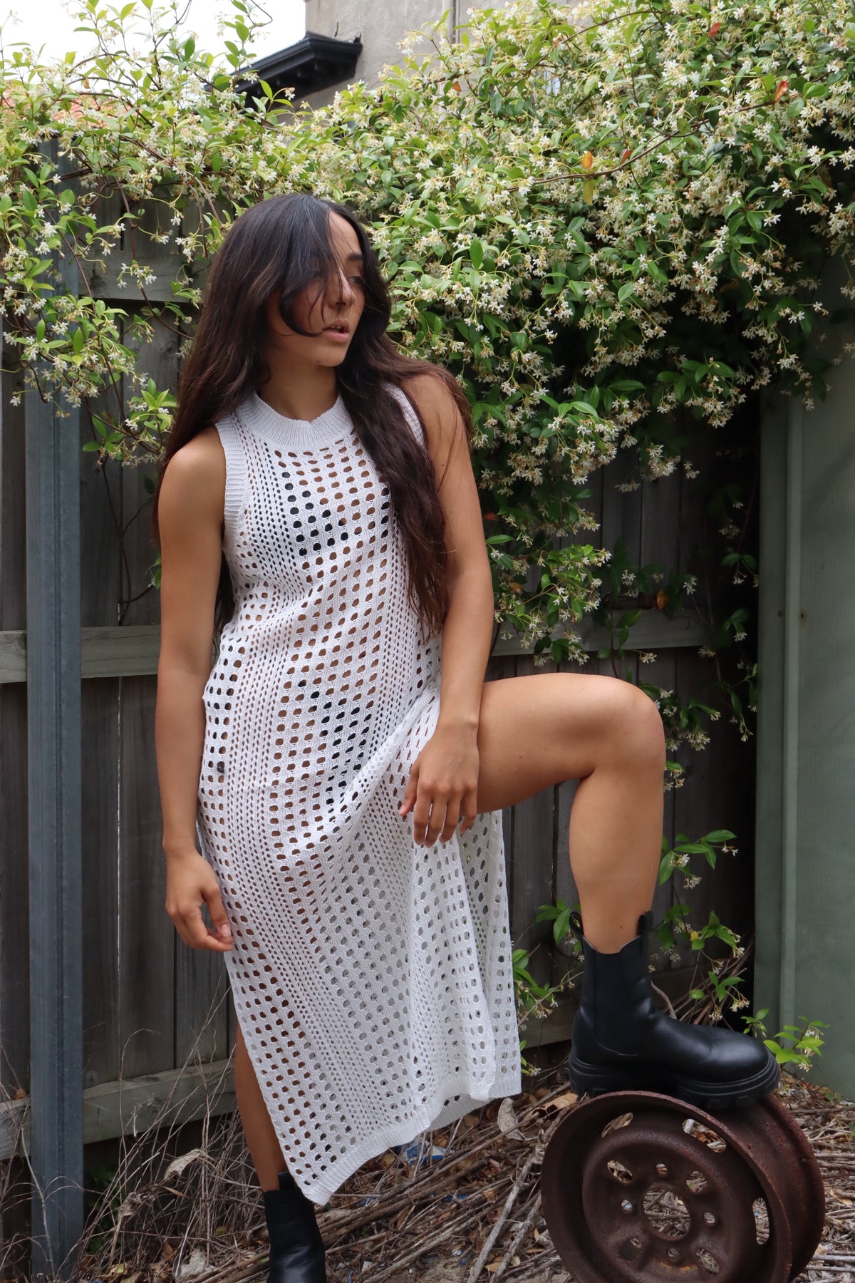 White Swimsuit Cover-Up Dress